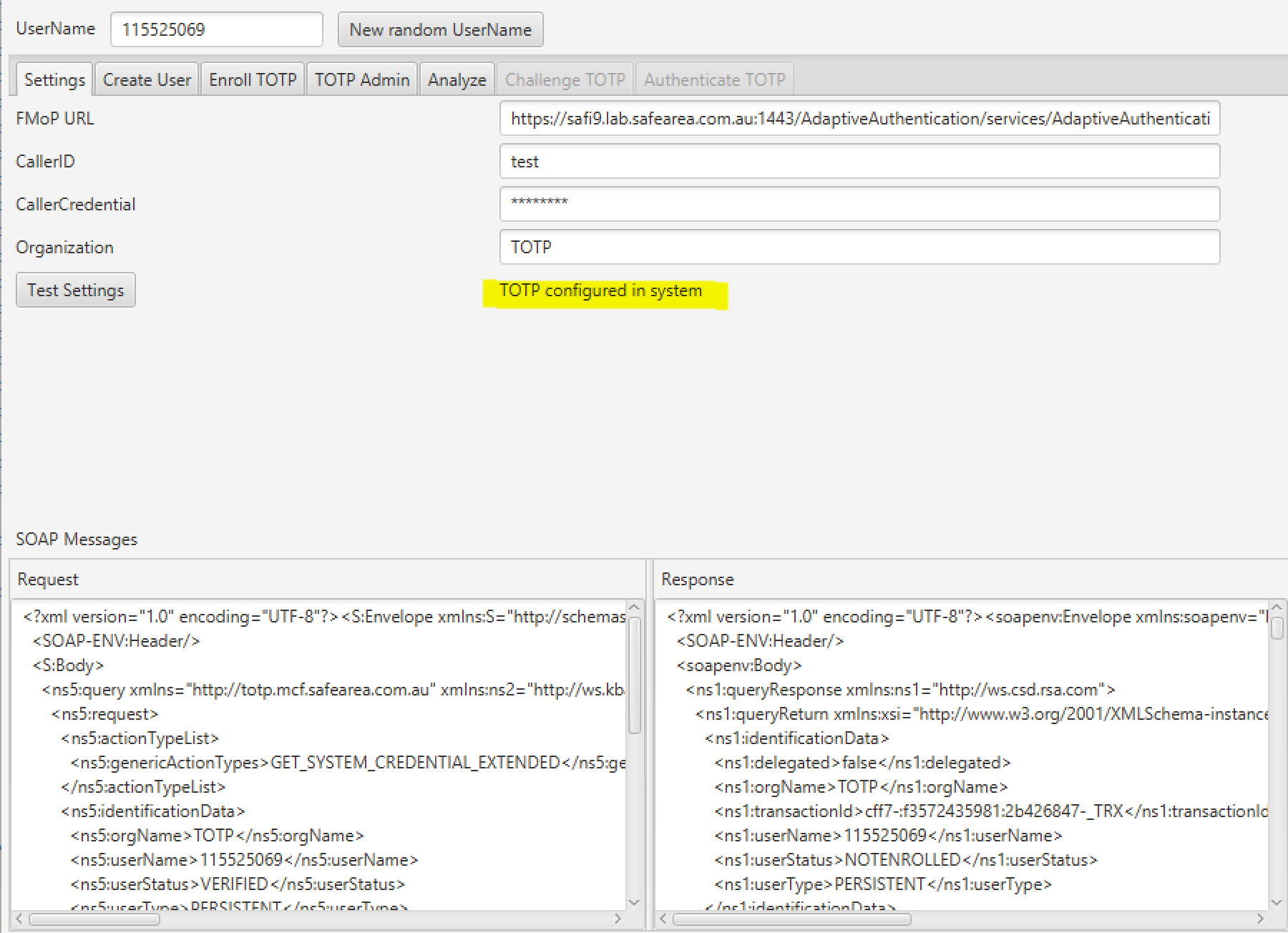 Configuration and connection testing.